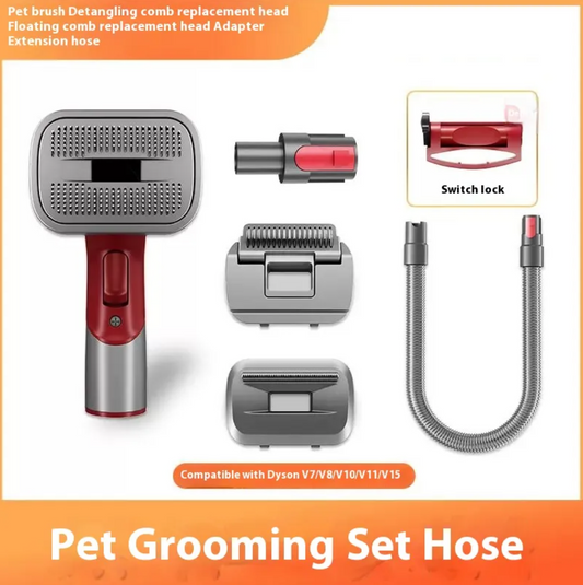 Pet Grooming Kit with Hair Suction Head – Dog & Cat Shaver Comb Attachment Set