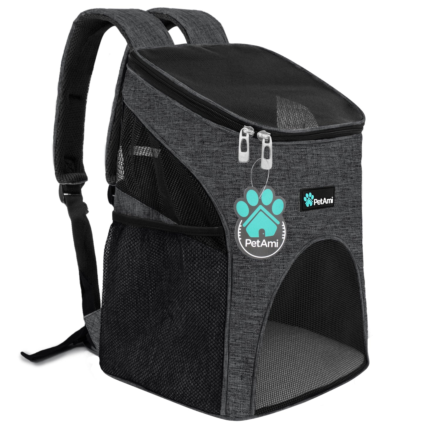 Pet Carrier Backpack for Small Dogs & Cats - Airline Approved, Charcoal Gray