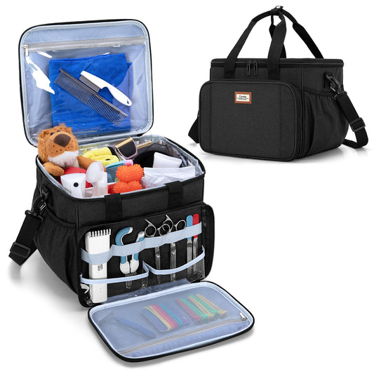 CURMIO Pet Grooming Tote Bag – Organizer for Dog & Cat Grooming Supplies